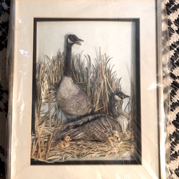 3D Mixed Media Vintage 1984 "Nesting Geese" by Lynn Bean Hand Cut Print Art - Picture 15 of 15